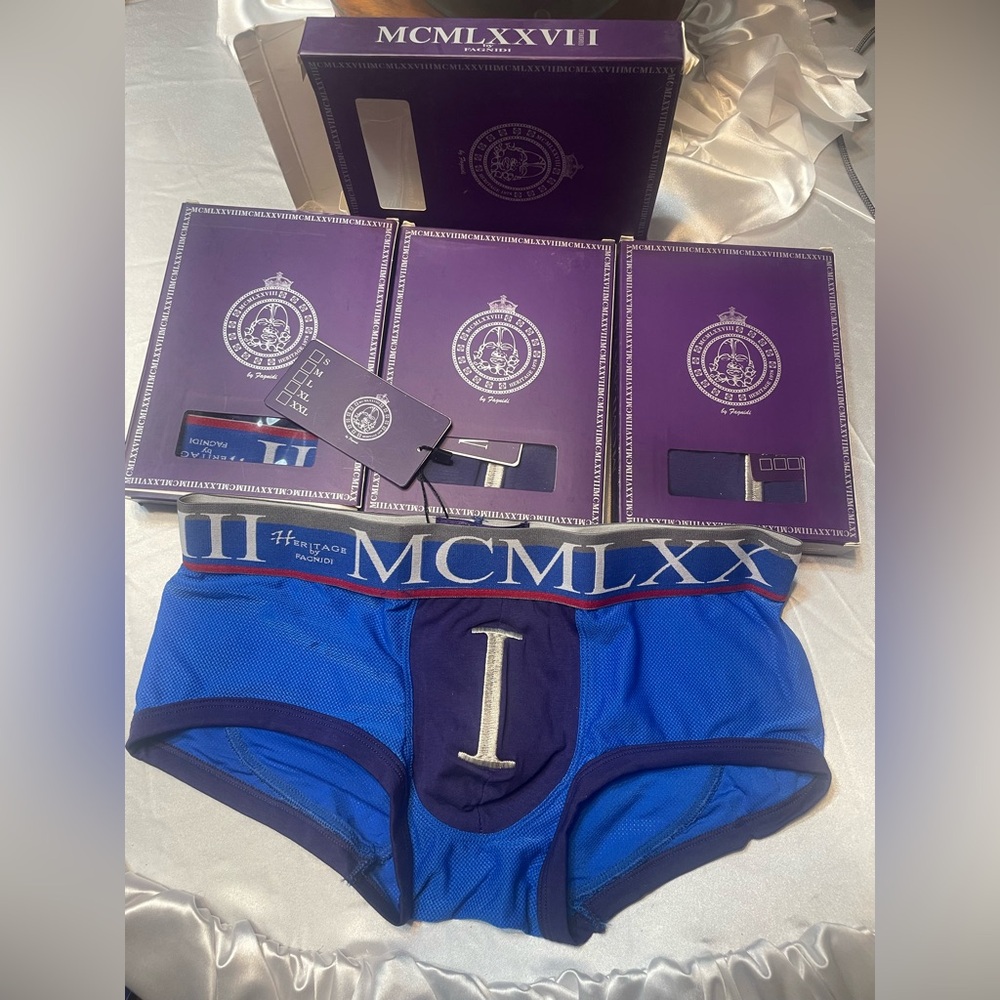 Fagnidi Pride heritage Blue Men's Underwear mesh boxers Small Lot of 4 #1 I new